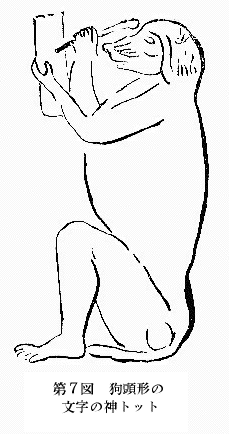 「第７図　狗頭形の文字の神トット」のキャプション付きの図